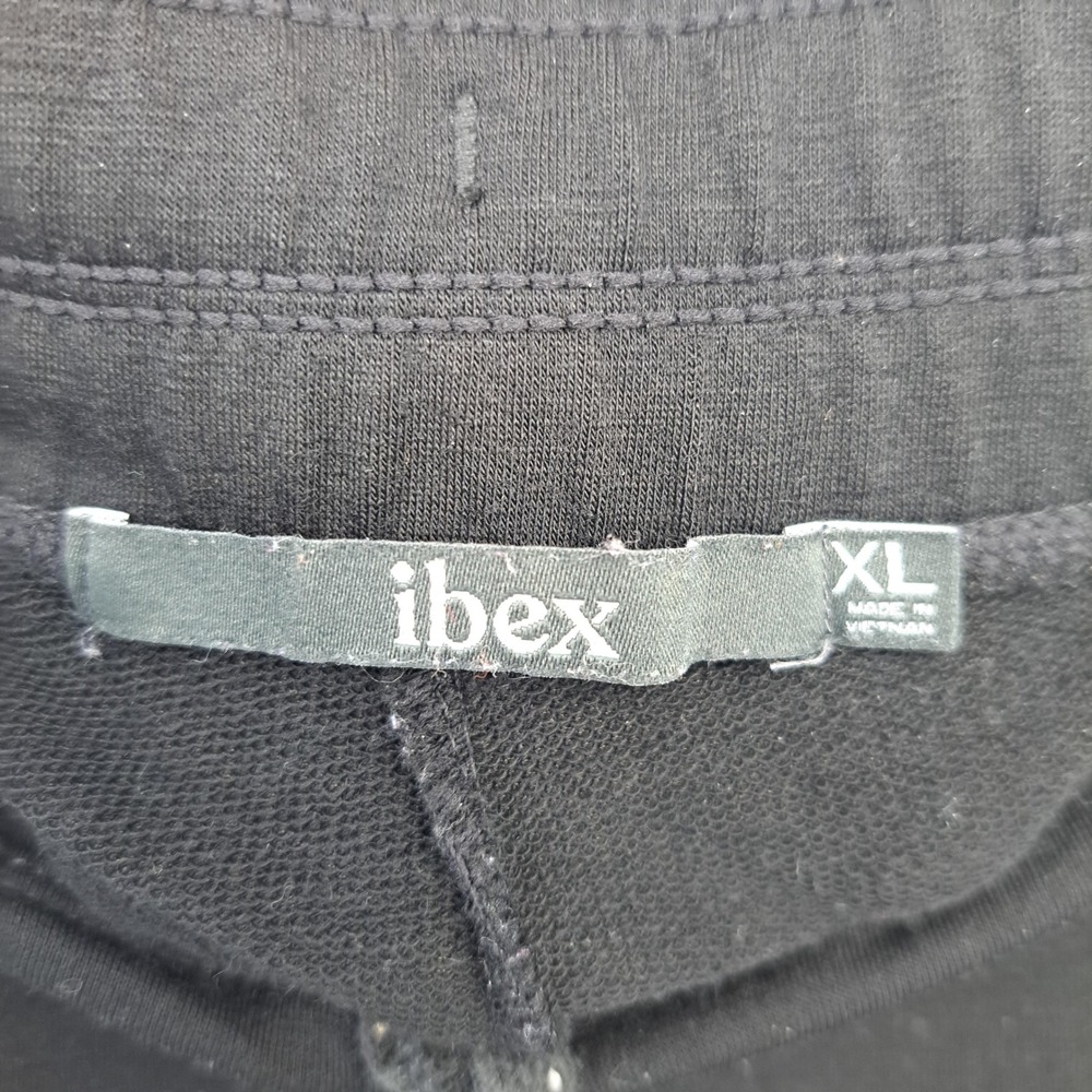 Ibex Merino Wool Joggers Black Tapered Sweatpants Women XL Drawstring Pocket - Picture 6 of 7